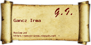 Gancz Irma névjegykártya