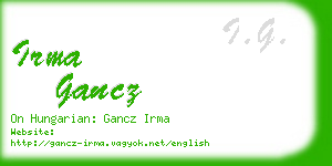 irma gancz business card